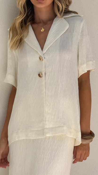 Razi Button Up Shirt - Ivory