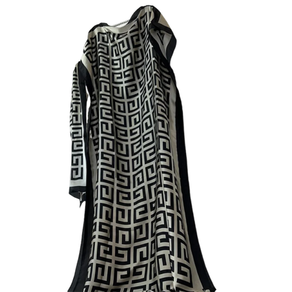Stylish Loose Kaftan Dress with Scarf - WINI