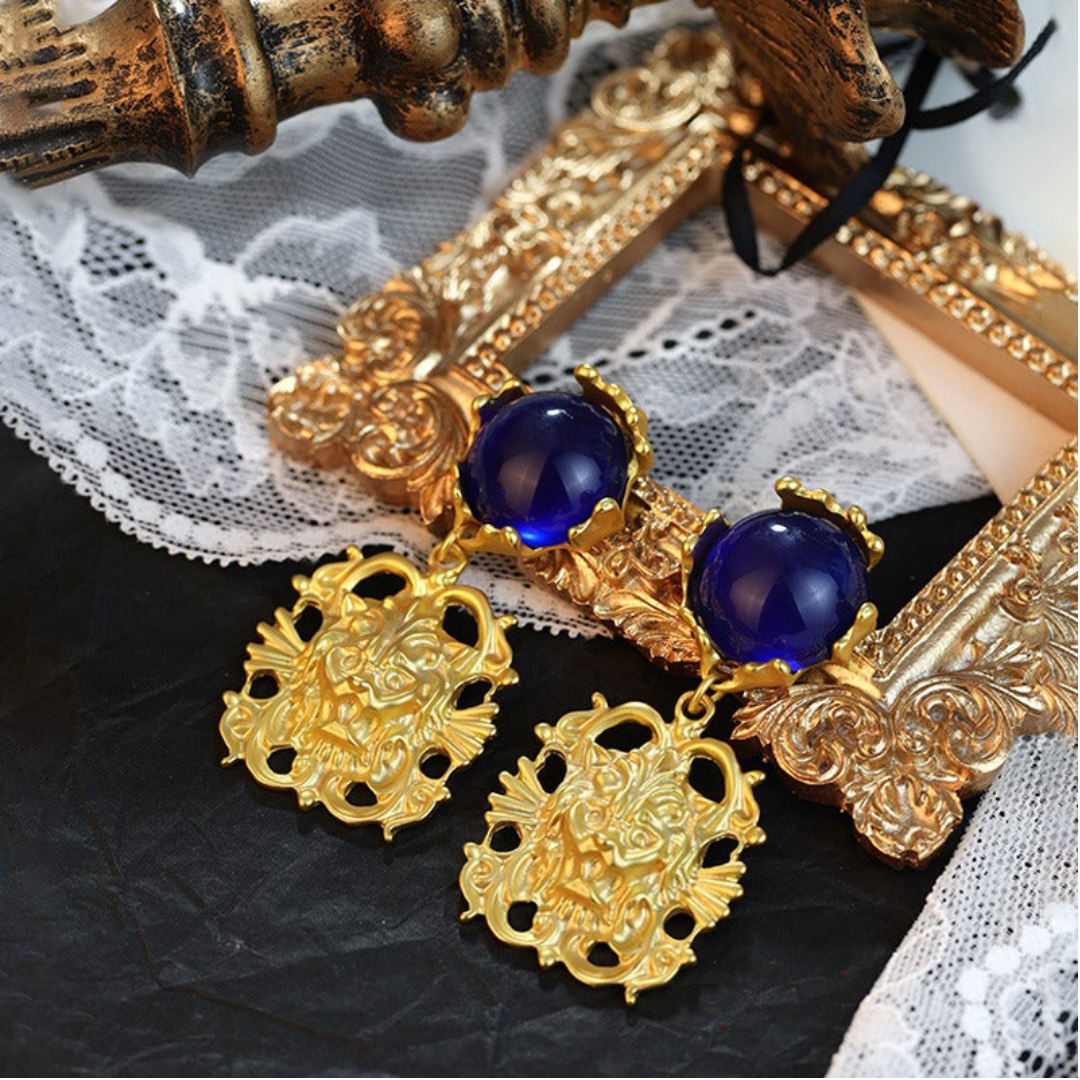 Retro Flower Irregular Earrings