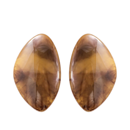 Oval Resin Beaded Pendant Earrings