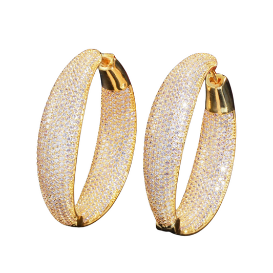 Round Micro-Paved Zircon Earrings