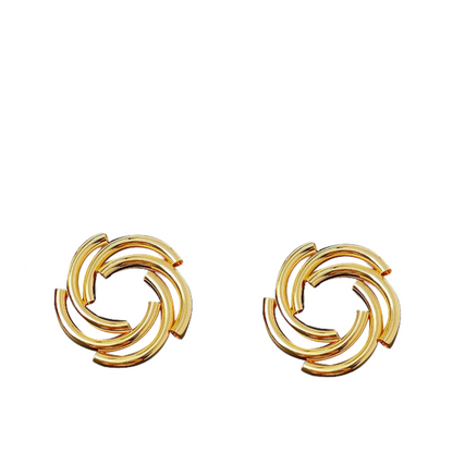 Simple Flower Round Stud Earrings