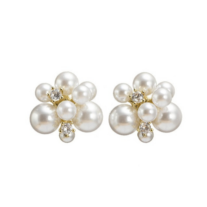 Pearl Flower Stud Earrings