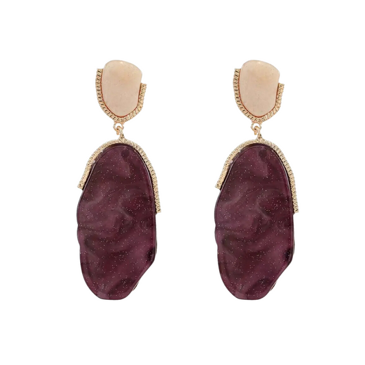 Elegant Geometric Resin Dangle Earrings
