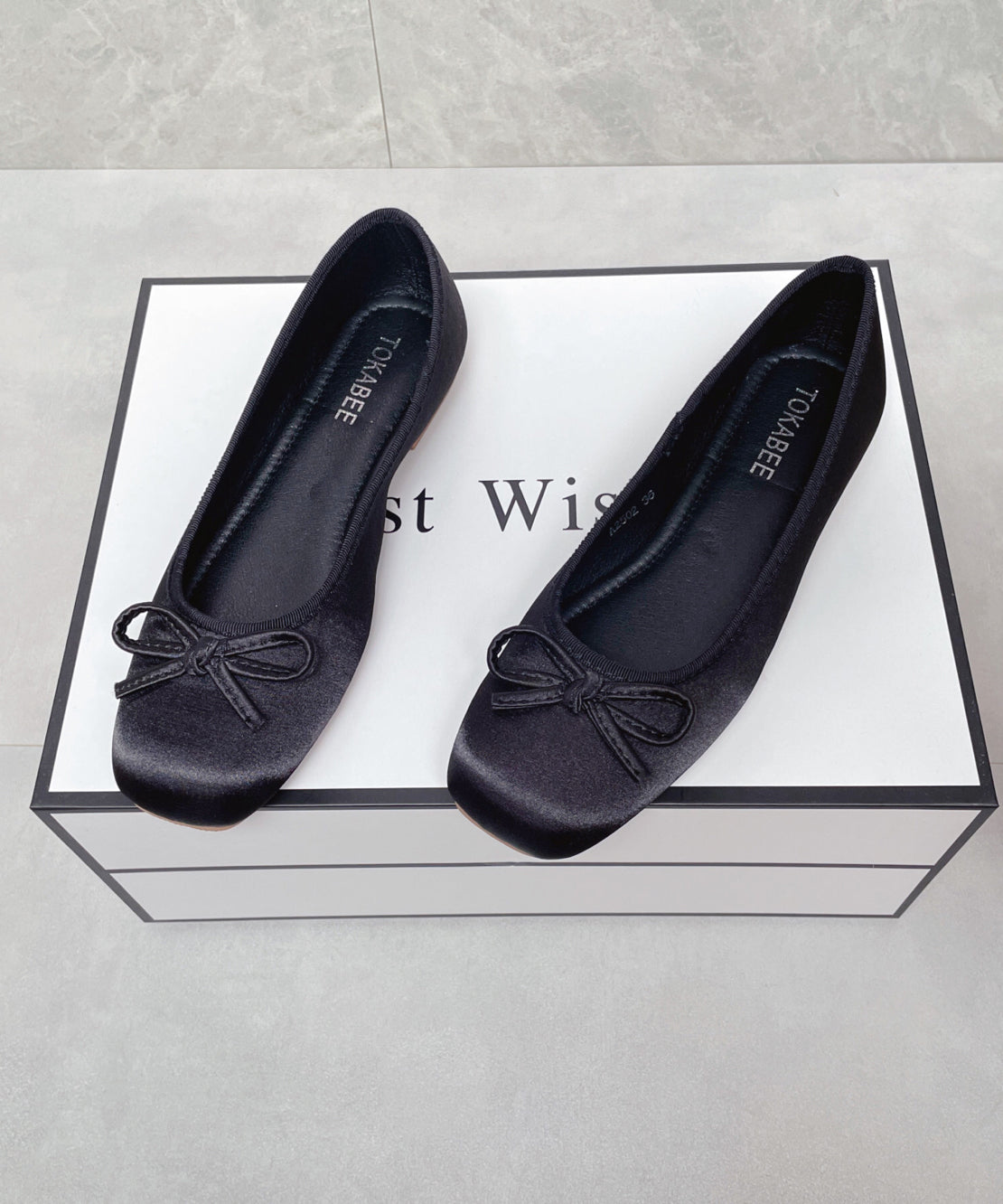 Boutique Comfortable Blue Satin Bow Splicing Flats