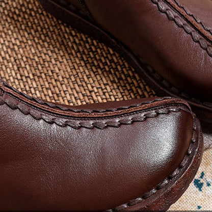 Leather Vintage Ethnic Style Soft Women Ankle Boots ( Added plush styles)