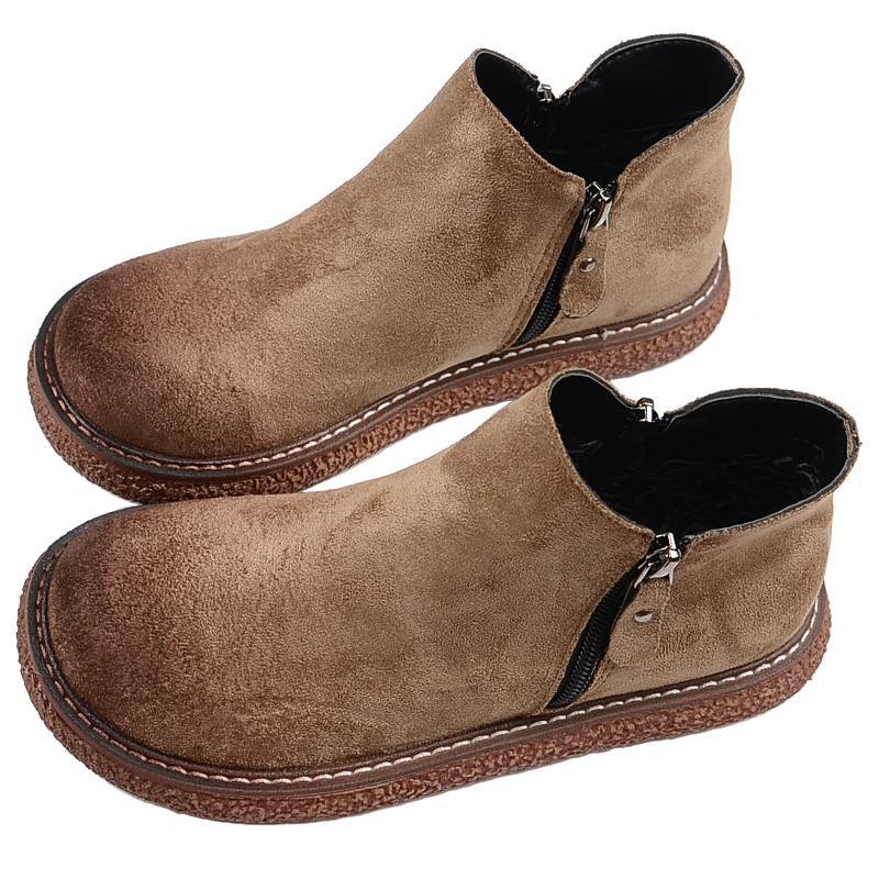 Cozy Autumn Vintage Handmade Comfort Short Boots Women