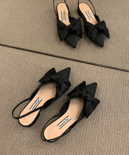 Chic Bow Splicing Big Plaid Chunky Sandals Cotton Fabric