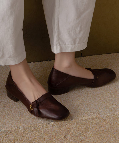 New Red Comfortable Splicing Flat Shoes Cowhide Leather