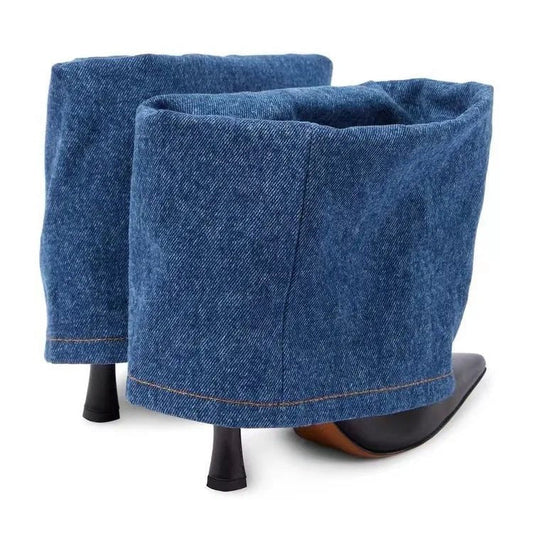 High-Heels Denim Short Boots