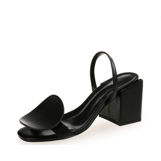 Chunky Heel Back Strap Open Toe Sandals