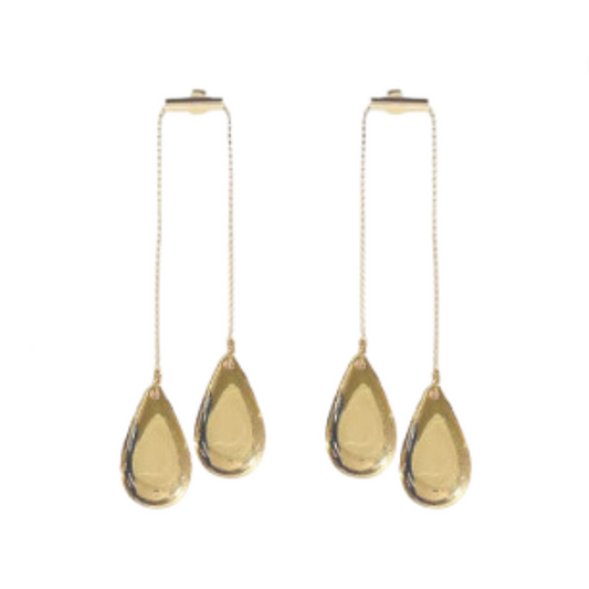 Long Metal Pendant Stud Earrings
