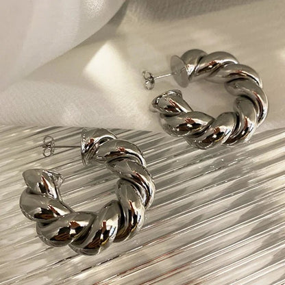 Rope Hoops Stud Earrings